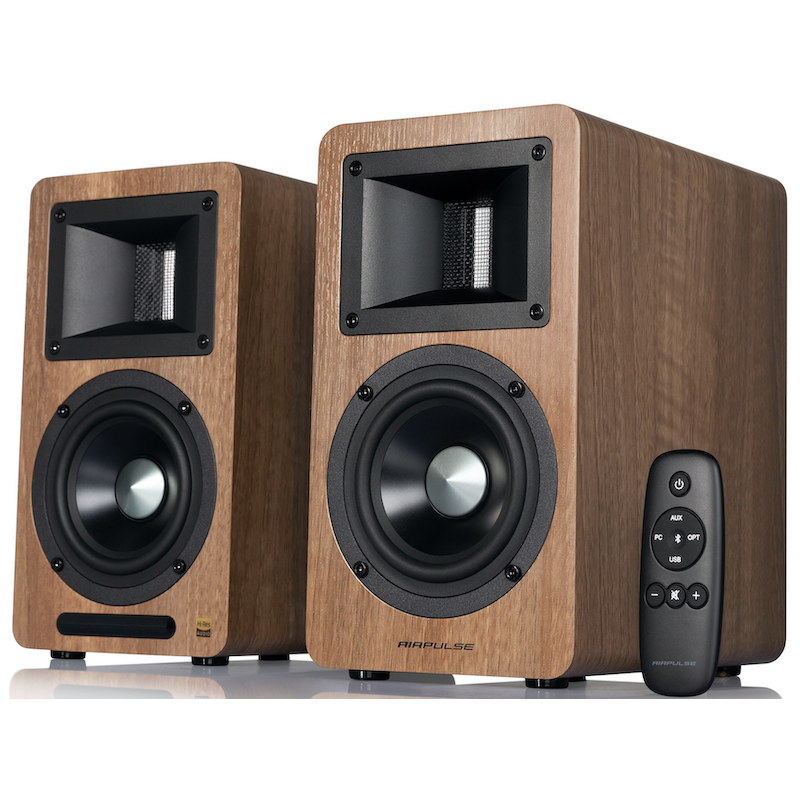 Airpulse A80 Wireless Speakers - Walnut