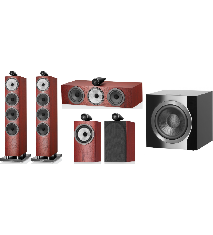 Bowers & Wilkins 702 s3 5.1 Speaker Package - Rosenut - Gloss White + FREE AM1 & Wedge
