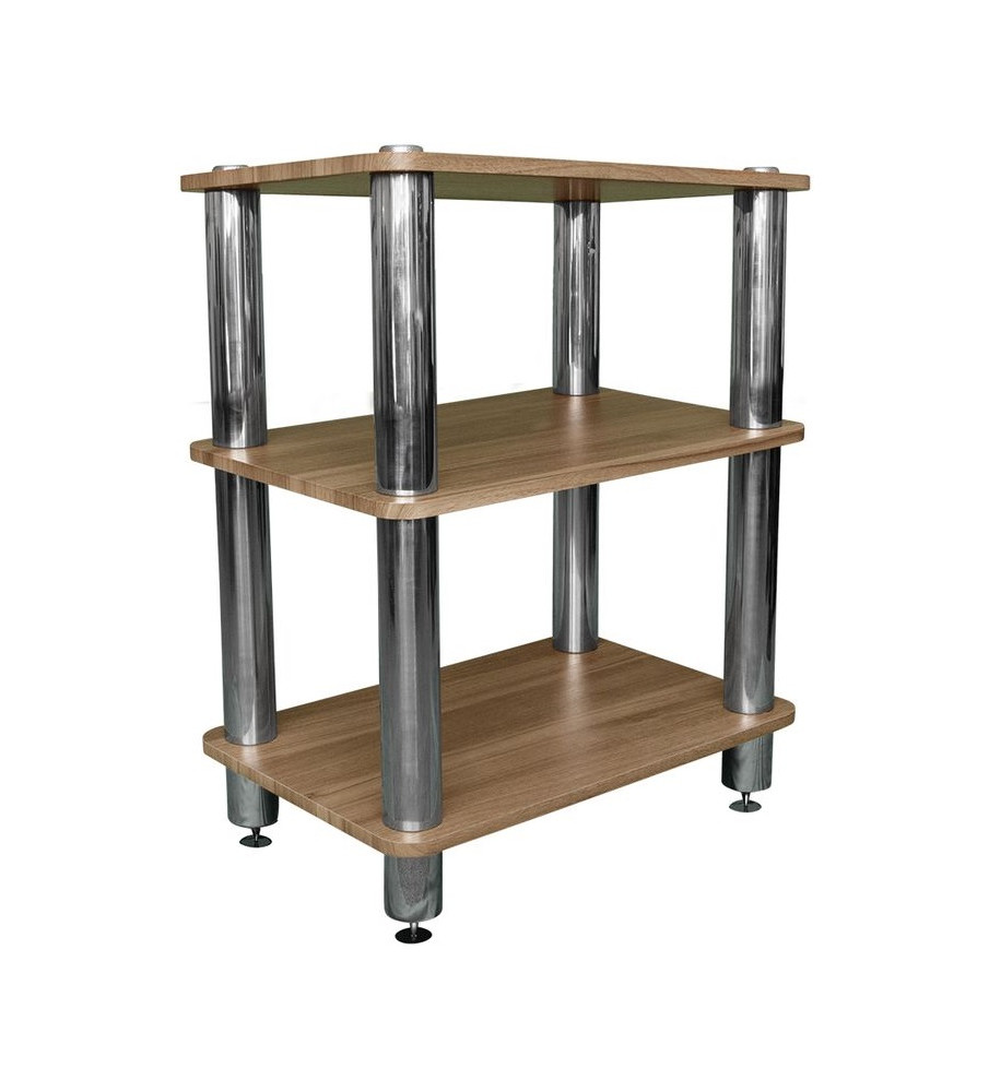 Silcron SHB-W2 Steelseries 3 tier Hi-Fi Rack - Timber Shelves