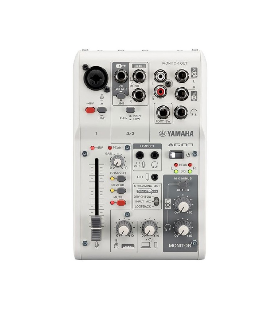 Yamaha AG03MK2 Live Streaming Mixer - White