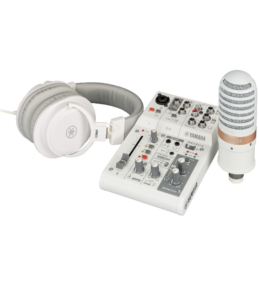 Yamaha AG03MK2 LSPK Live Streaming Pack - White