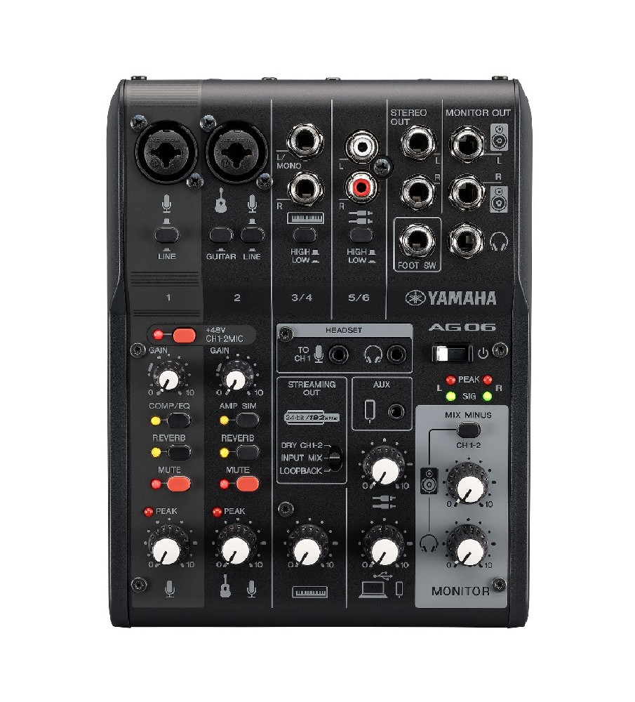 Yamaha AG06MK2 Live Streaming Mixer - Black