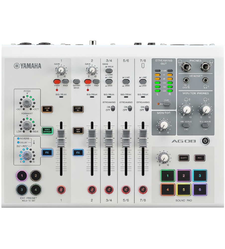 Yamaha AG08 Live Streaming Mixer - White