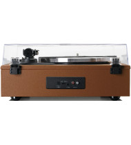 Lenco LS-430 Turntable with 4 Built-in Speakers & Bluetooth - Brown (Leather)