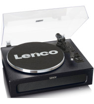 Lenco LS-430 Turntable with 4 Built-in Speakers & Bluetooth - Black (Leather)