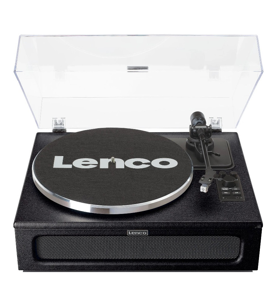 Lenco LS-430 Turntable with 4 Built-in Speakers & Bluetooth - Black (Leather)