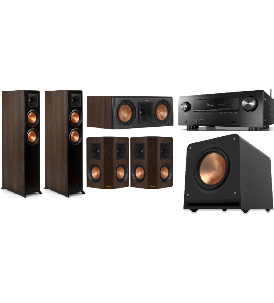 Klipsch RP-5000F II & Denon AVR-X2800H 5.1 Package - Walnut
