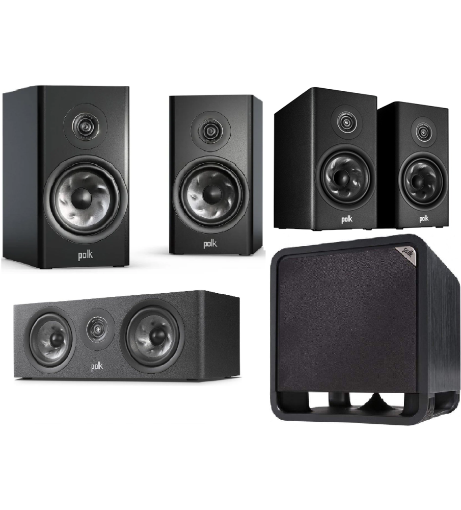 Polk Reserve R200 Bookshelf Speakers 5.1 Speaker Package - Black