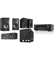 Polk Reserve R200 Speakers & Denon AVR-X1800H 5.1 Speaker Package - Black