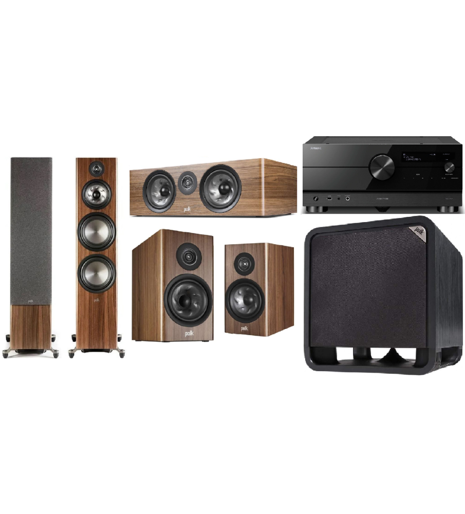 Polk Reserve R600 Speakers & Yamaha RX-A4A 5.1 Package - Brown