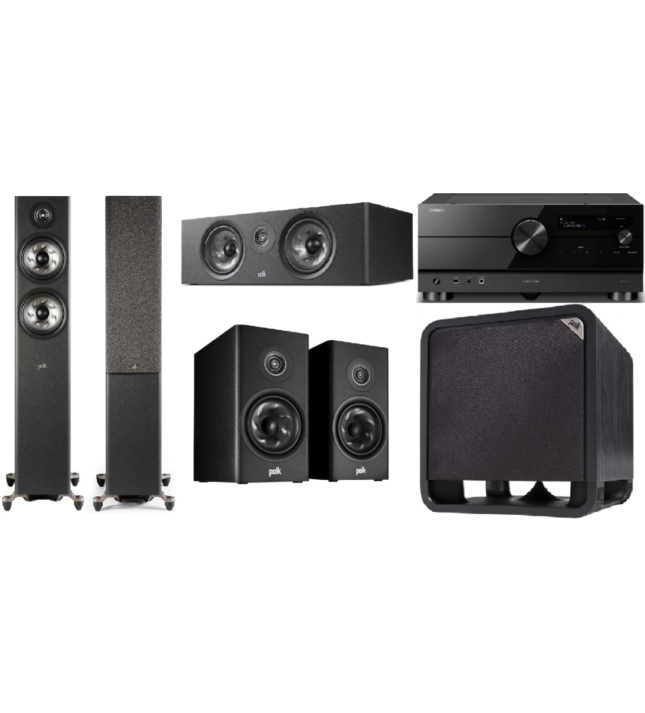 Polk Reserve R600 Speakers & Yamaha RX-A4A 5.1 Package - Black