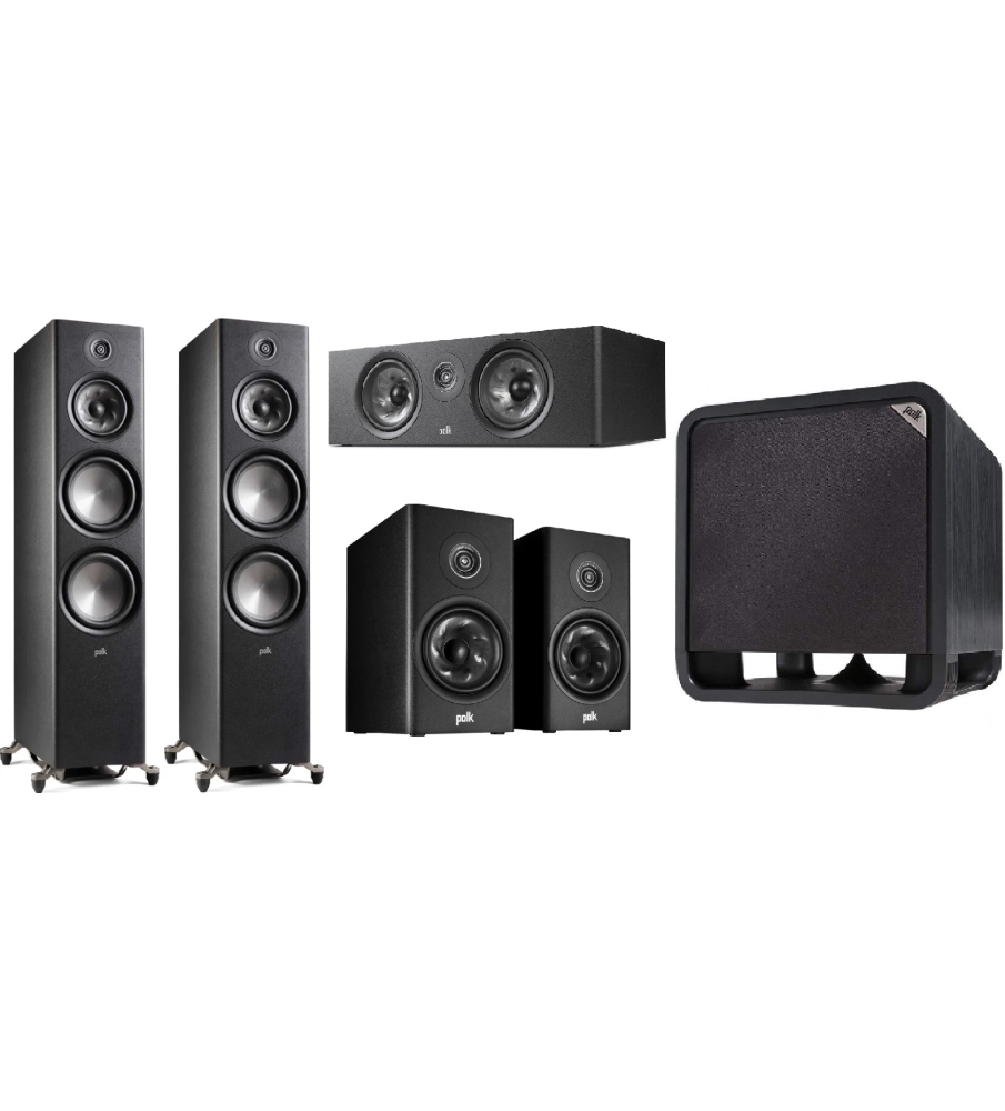 Polk Reserve R700 Speakers & Onkyo TX-RZ50 5.1 Package - Black