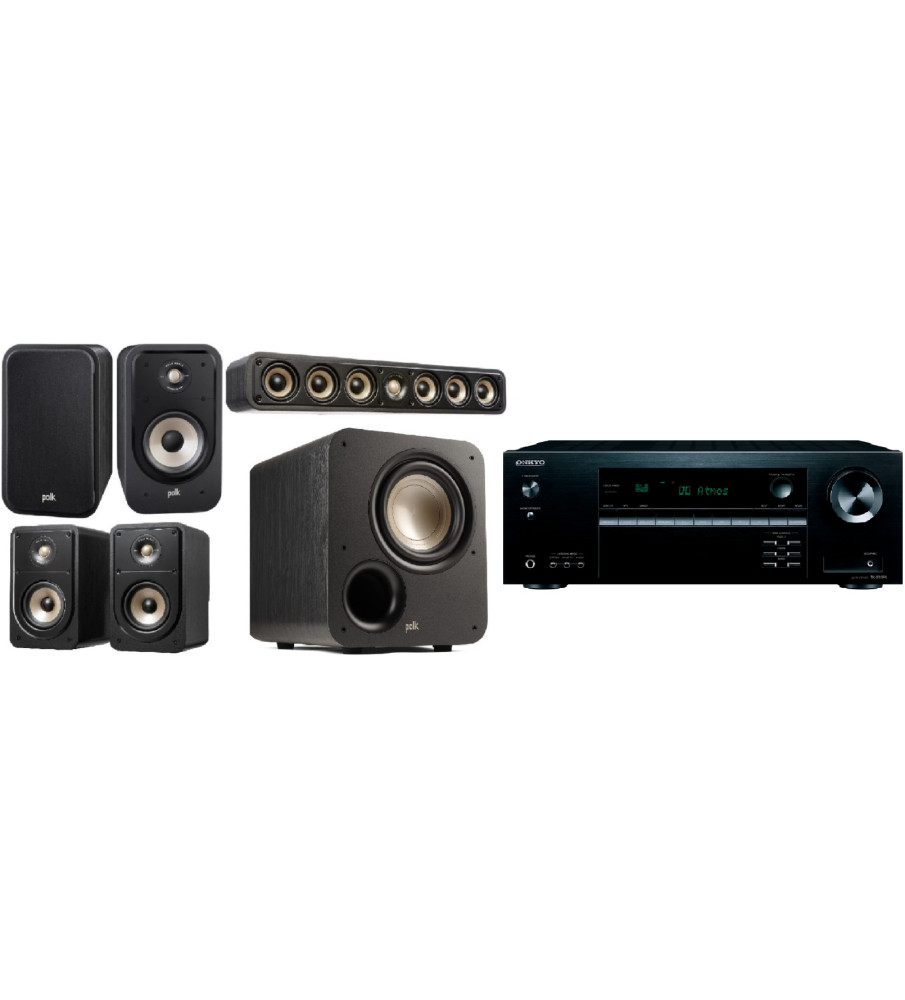 Polk Audio ES20 Signature & Onkyo TX-SR494 5.1 Package - Black