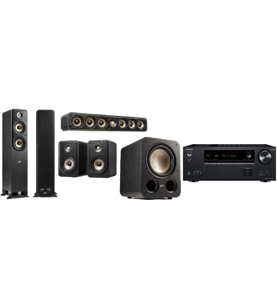 Polk Audio ES50 Signature & Onkyo TX-NR6100 5.1 Package - Black