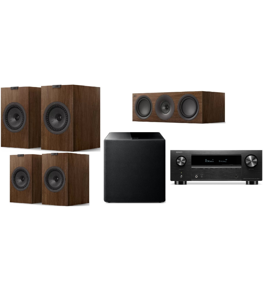 KEF Q3 Meta 5.1 Speaker Package & Denon AVR-X2800H - Walnut