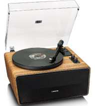 Lenco LS-570OK All-in-One 80-Watt Bluetooth Turntable Speaker System - Oak