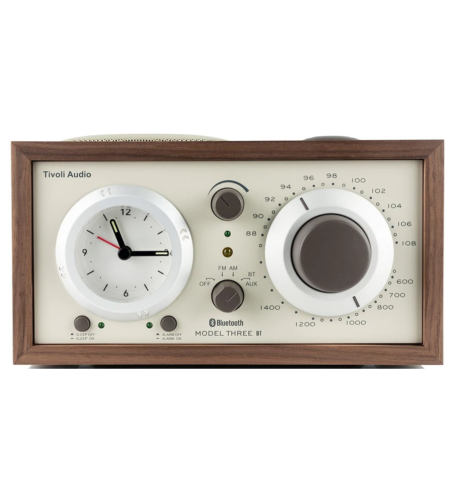 Tivoli Audio Model Three BT AM/FM Clock Radio & Bluetooth Speaker - Walnut/Beige