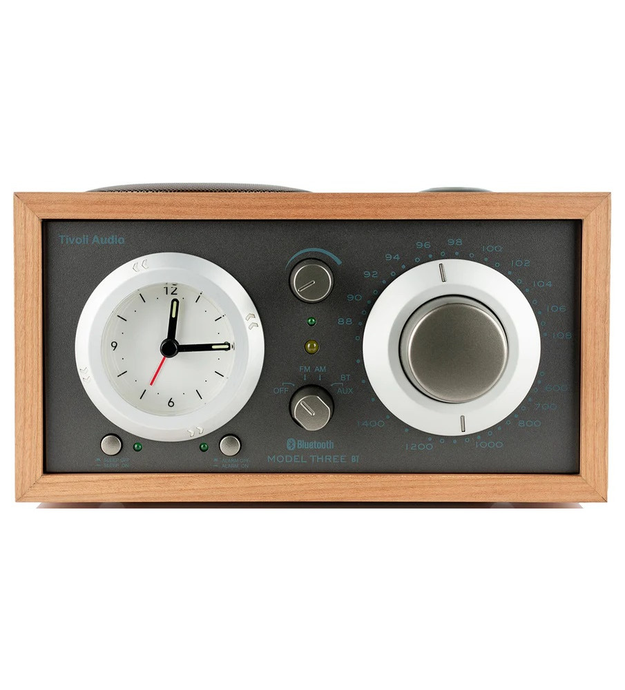 Tivoli Audio Model Three BT AM/FM Clock Radio & Bluetooth Speaker - Cherry/Metallic Taupe