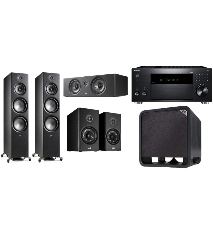 Polk Reserve R700 Speakers & Onkyo TX-RZ50 5.1 Package - Black