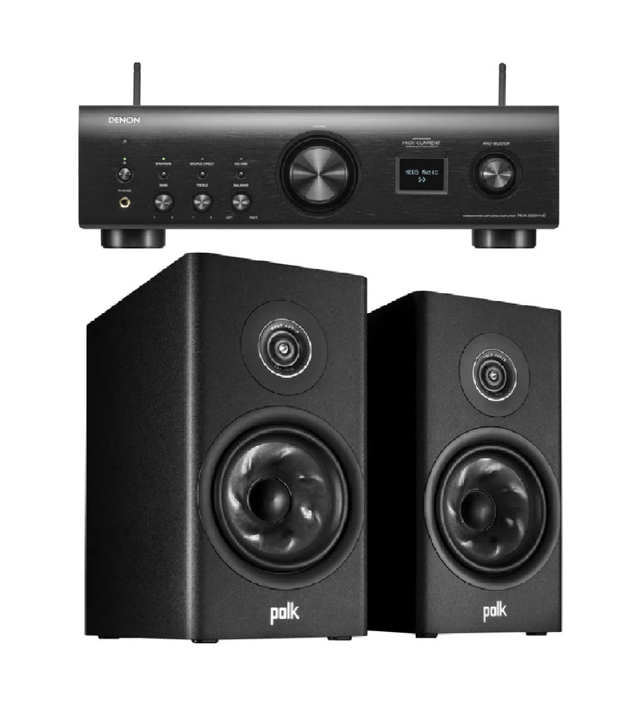 Denon PMA-900HNE Network Amplifier & Polk Reserve R200 Bookshelf Speakers - Black