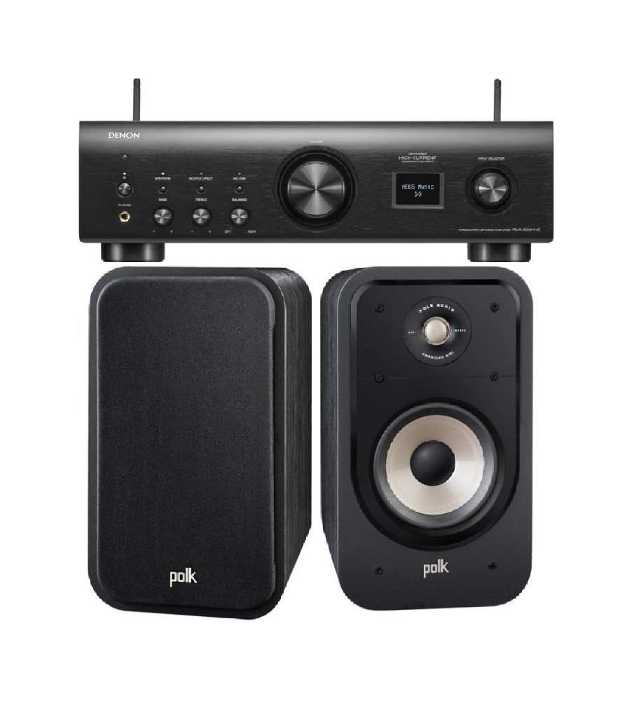 Denon PMA-900HNE Network Amplifier & Polk Signature ES20 Bookshelf Speakers - Black