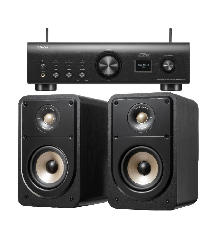 Denon PMA-900HNE Network Amplifier & Polk Signature ES15 Bookshelf Speakers - Black