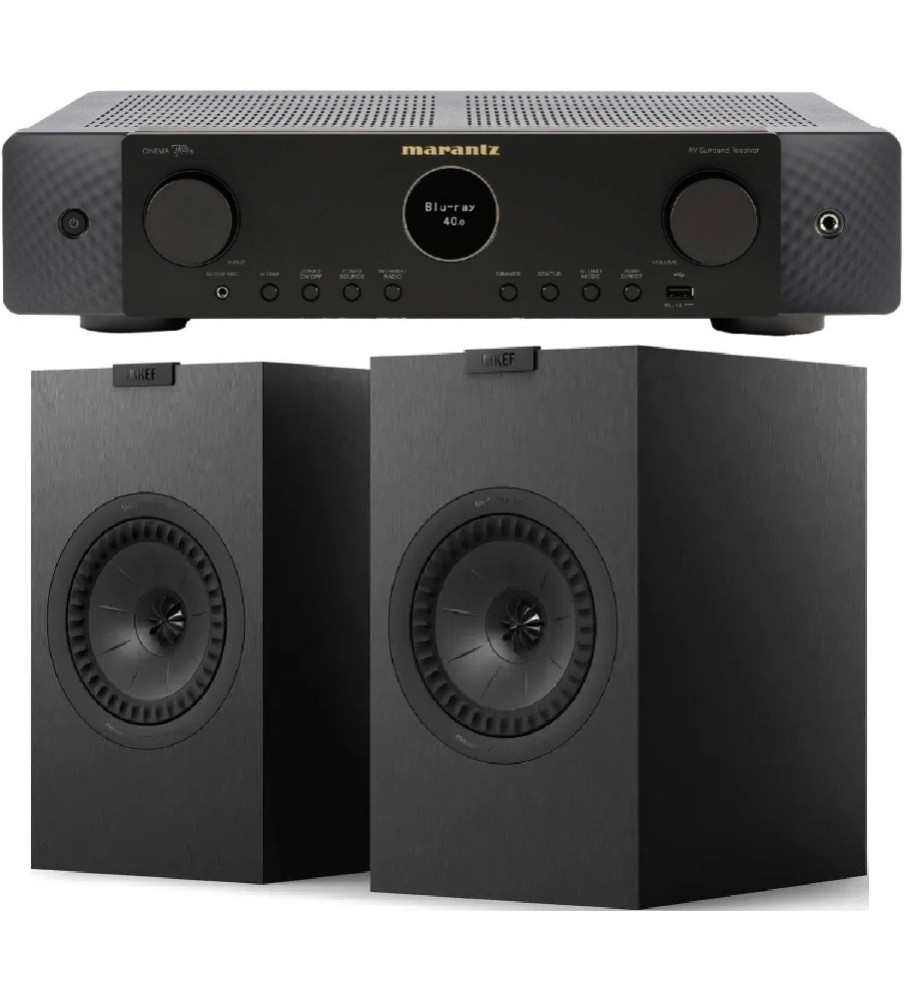 Marantz Stereo 70 Stereo Receiver & KEF Q3 Meta Speakers - Black & Black