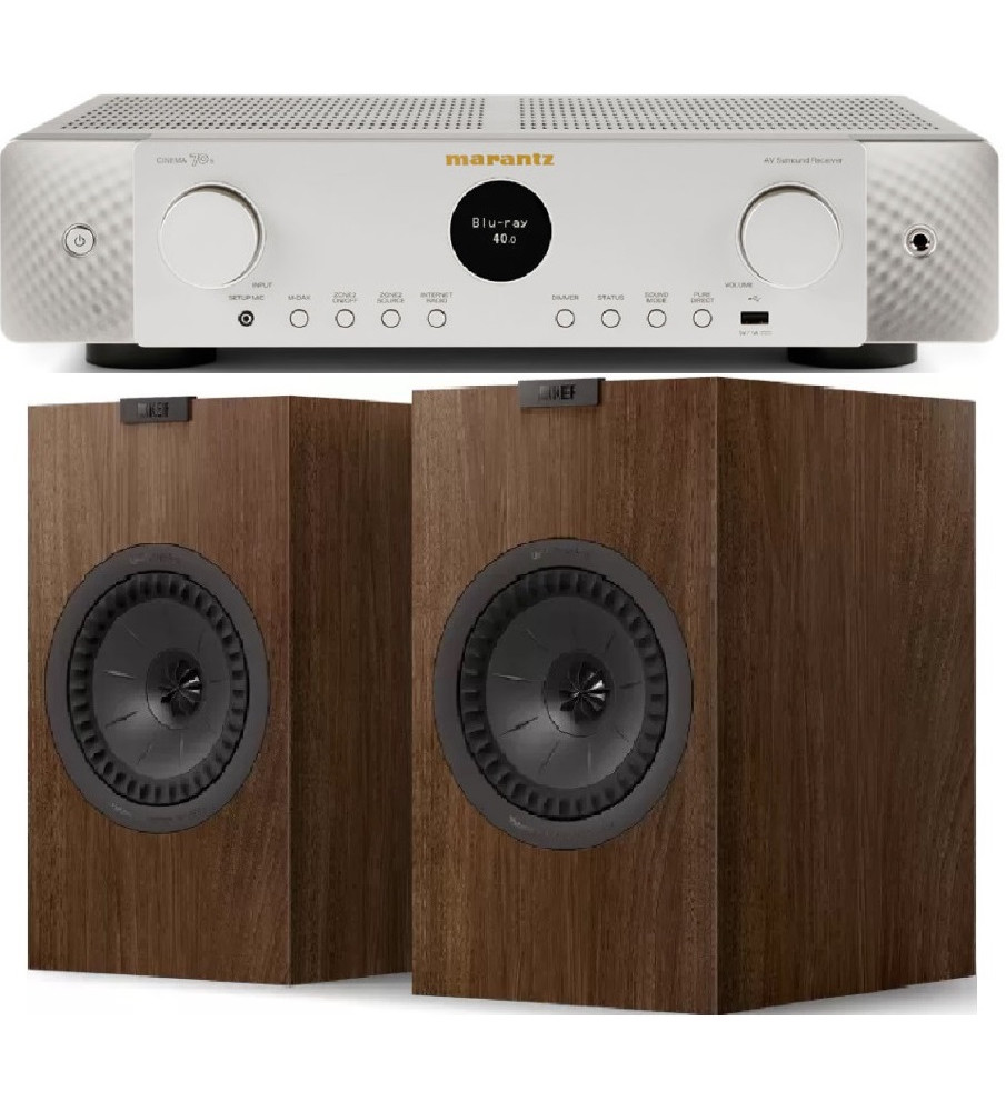 Marantz Stereo 70 Stereo Receiver & KEF Q3 Meta Speakers - Silver & Walnut