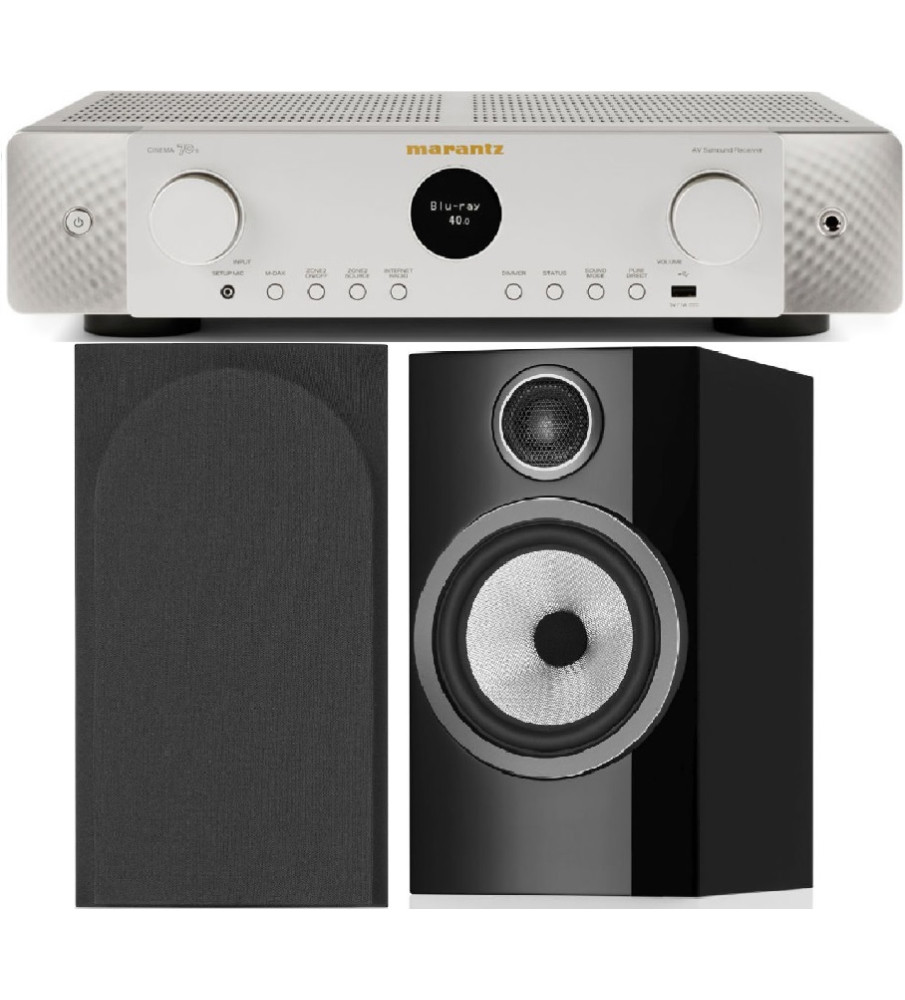 Marantz Stereo 70 Stereo Receiver & B&W 706 s3 Speakers - Silver & Gloss Black