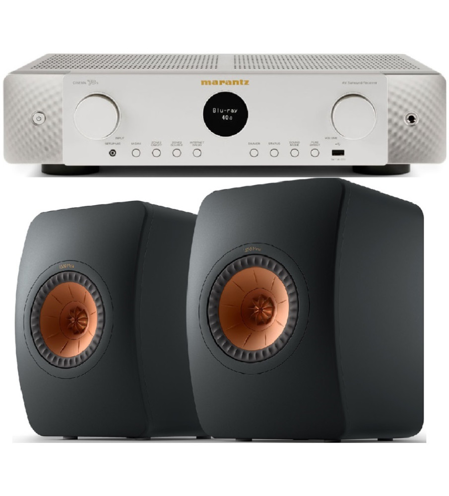 Marantz Stereo 70 Stereo Receiver & KEF LS50 Meta Speakers - Silver & Carbon Black