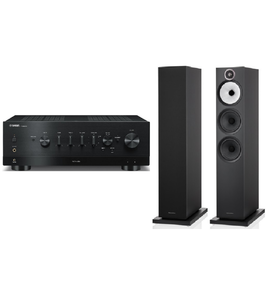 Yamaha R-N1000A Stereo Network Receiver & Bowers & Wilkins 603 s3 Speakers - Black & Black