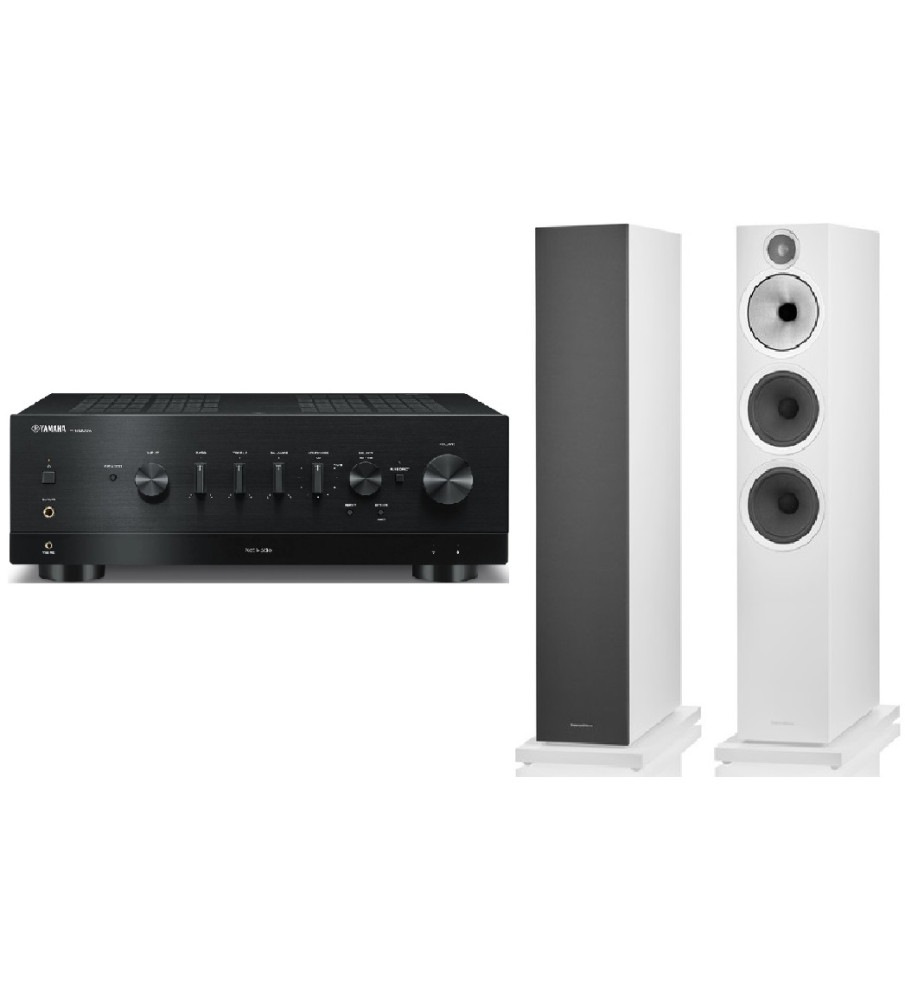 Yamaha R-N1000A Stereo Network Receiver & Bowers & Wilkins 603 s3 Speakers - Black & White