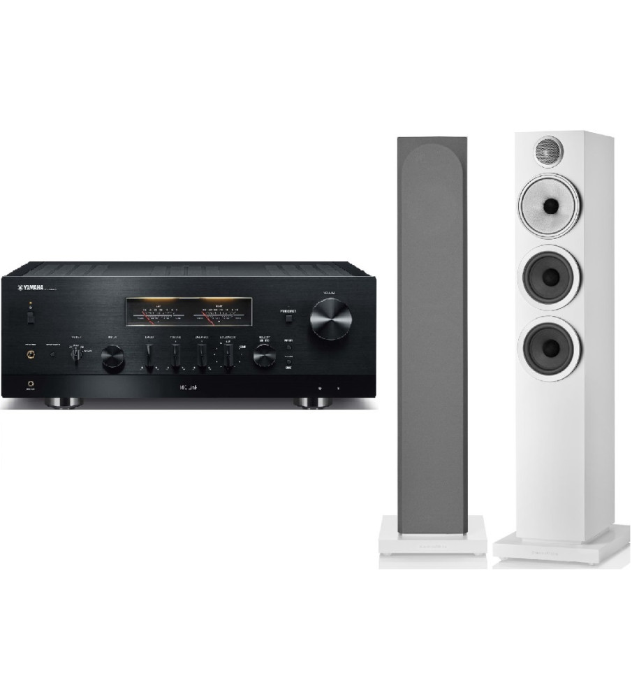 Yamaha R-N2000a Stereo Network Receiver & Bowers & Wilkins 704 s3 Speakers - Black & White
