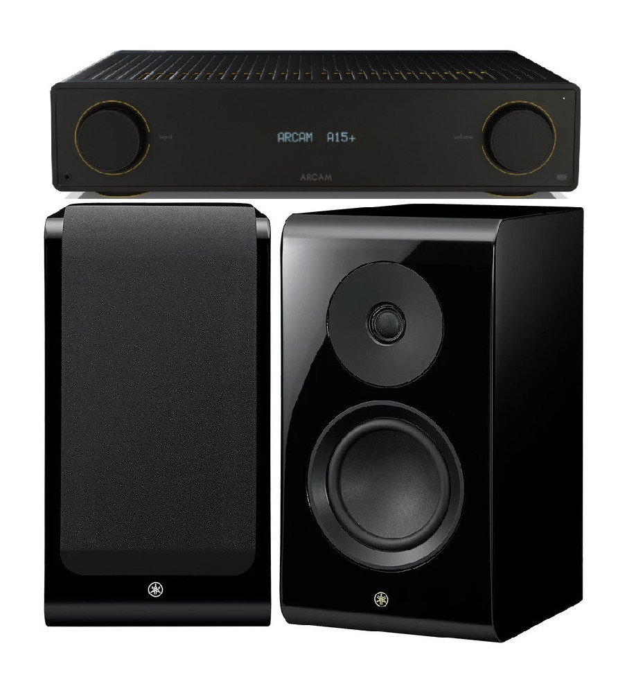 Arcam A15+ Integrated Amplifier & Yamaha NS-600A Speakers - Black