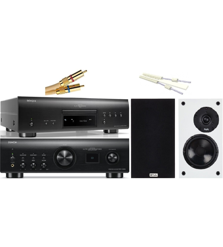 Denon PMA-1700NE Amplifier & DCD-1700NE CD Player & ProAc DB3 Speakers - Black / White