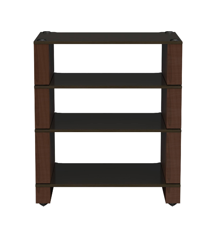 Blok Stax 2G 4 Shelf Hi-Fi Cabinet - Black Laminate Plywood / Natural Walnut