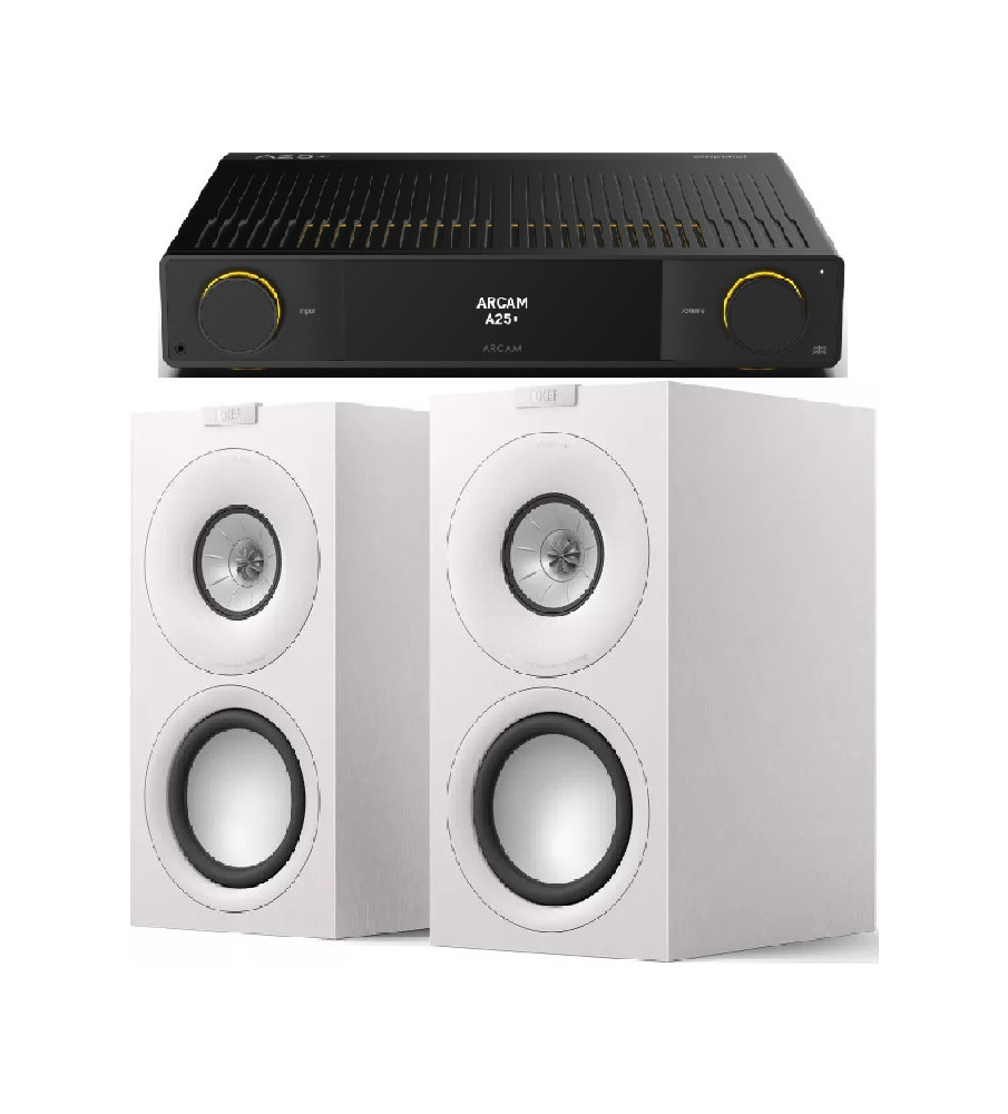Arcam A25+ Integrated Amplifier & KEF Q Concerto Meta Speakers - Satin White